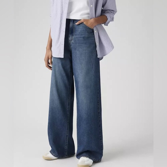 Cinch Baggy Blue Wide-Leg Women Levi’s Jeans - Picture 5 of 13